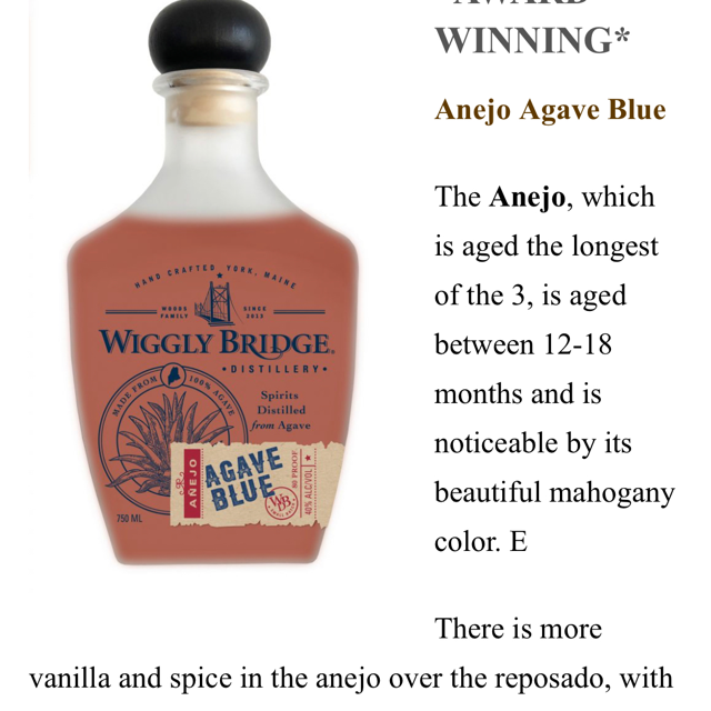Wiggly Bridge Anejo Agave Blue