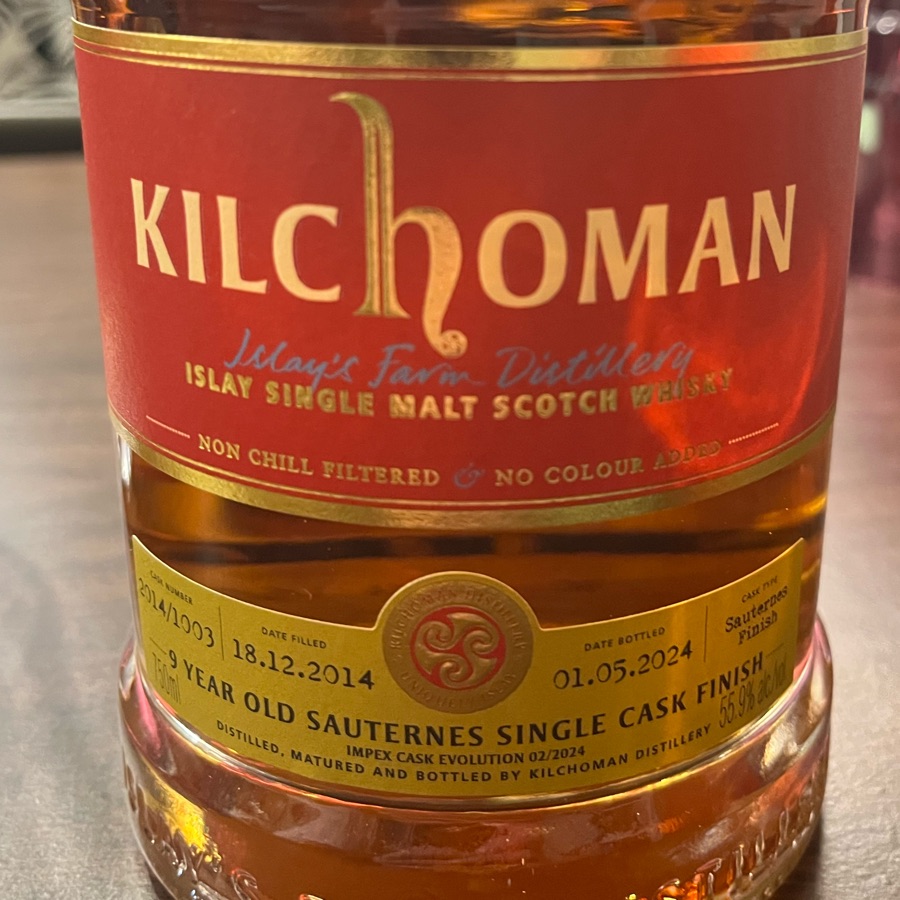 Kilchoman 9 Year Old Sauternes Single Cask Finish (Impex 02/2024)