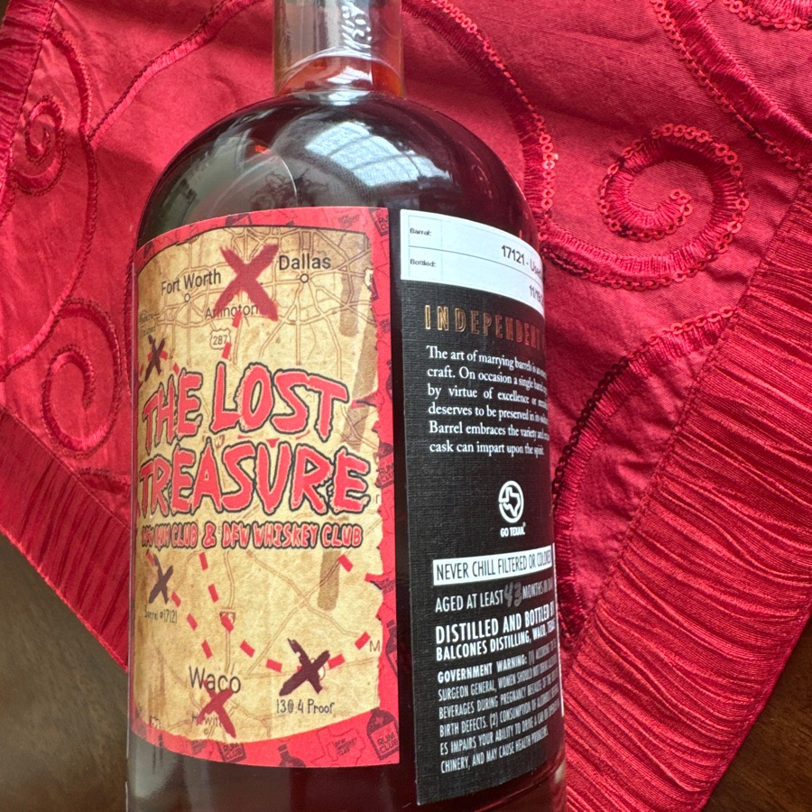 Balcones Texas Rum Single Barrel 17121 - DFWWC & DFW Rum Club Pick - The Lost Treasure