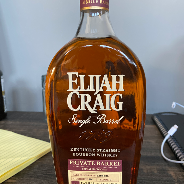Elijah Craig Single Barrel Private Barrel Frugal Macdoogal