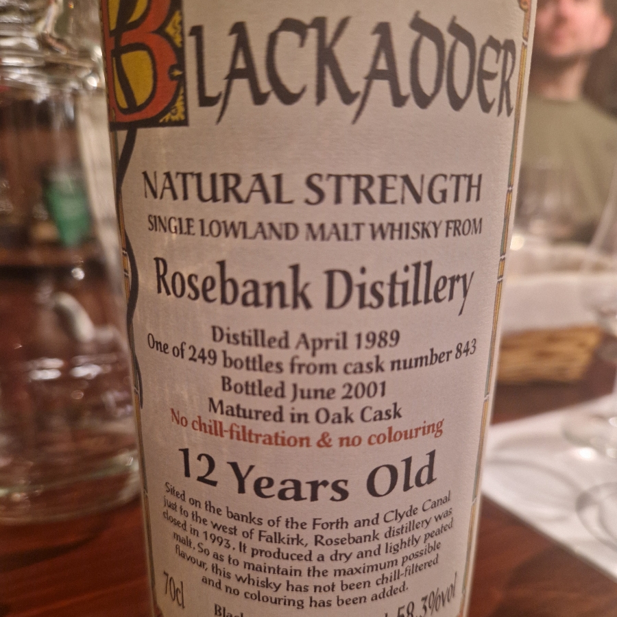 Blackadder Rosebank 12 year 2001