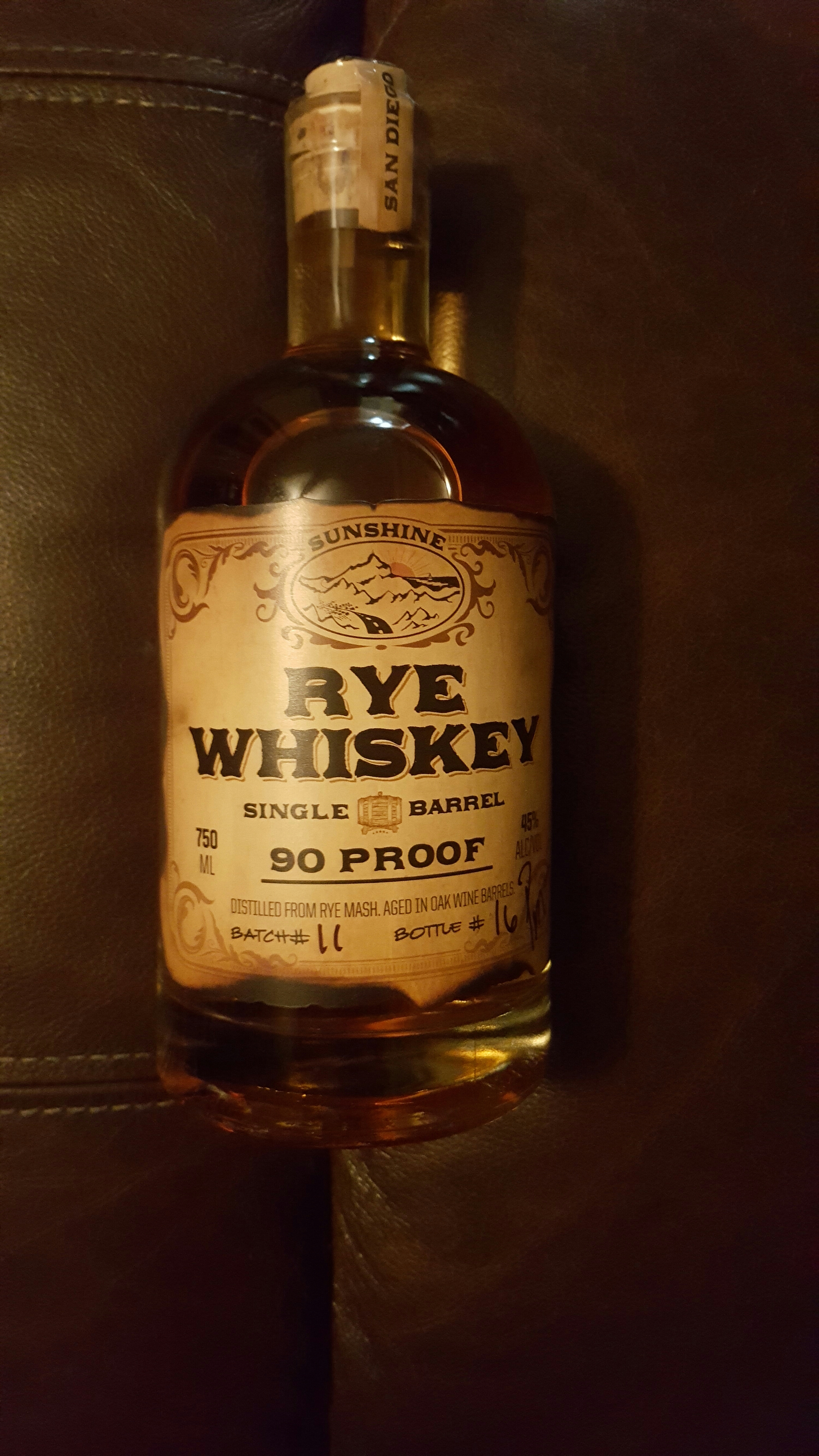 Sunshine Rye Single Barrel