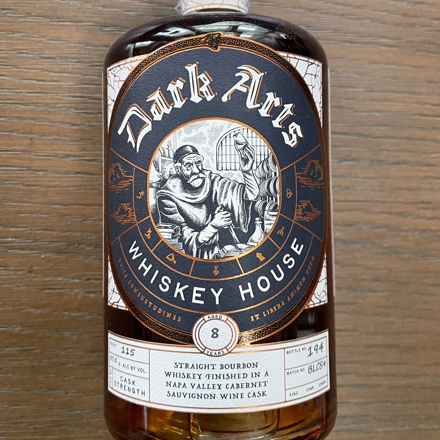 Dark Arts Whiskey House Straight Bourbon Whiskey Finished In a Napa Valley Cabernet Sauvignon Wine Cask