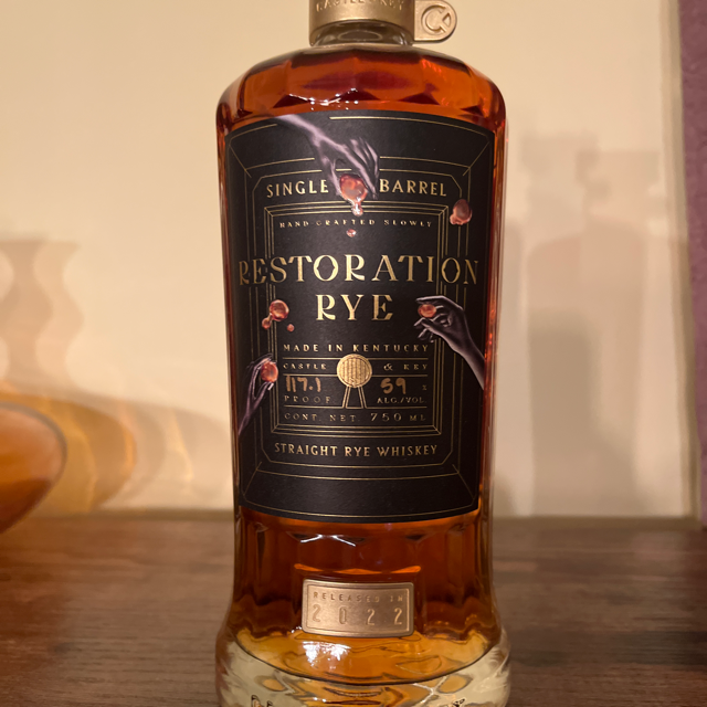 Castle & Key Slow Hand Restoration Rye 3 year barrel 542