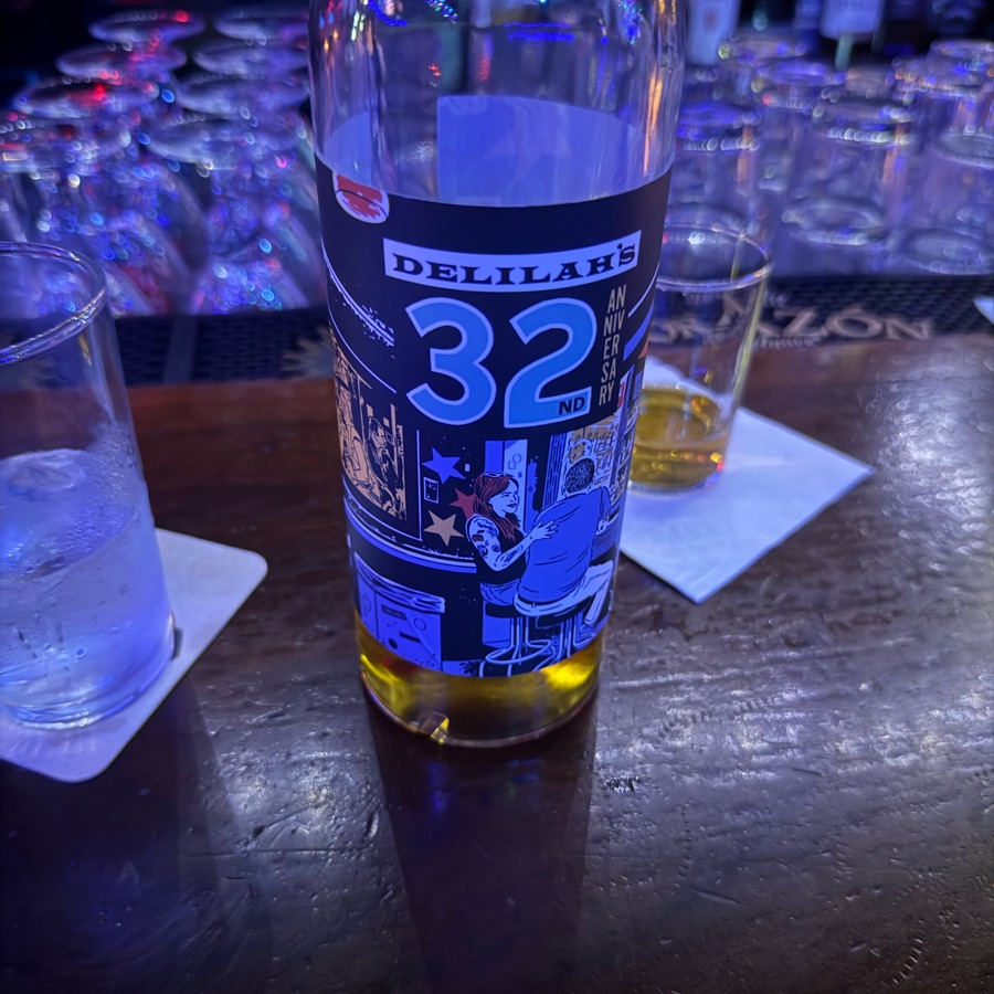 delila's 31 anniversary single barrel rye.