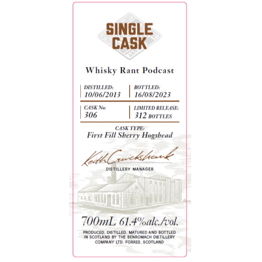 Benromach Single Cask #306 First Fill Sherry Hogshead