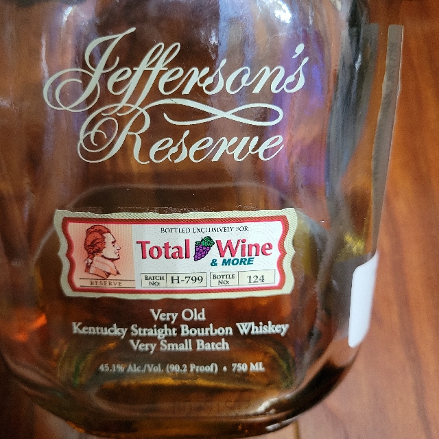 Jefferson's Reserve Very Old Bourbon Batch H-799 (Total Wine)