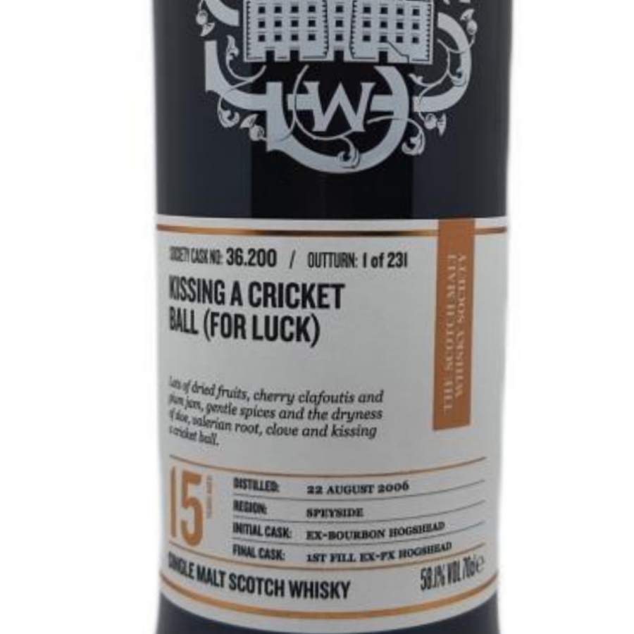 SMWS 36.200 Kissing a cricket ball (for luck)