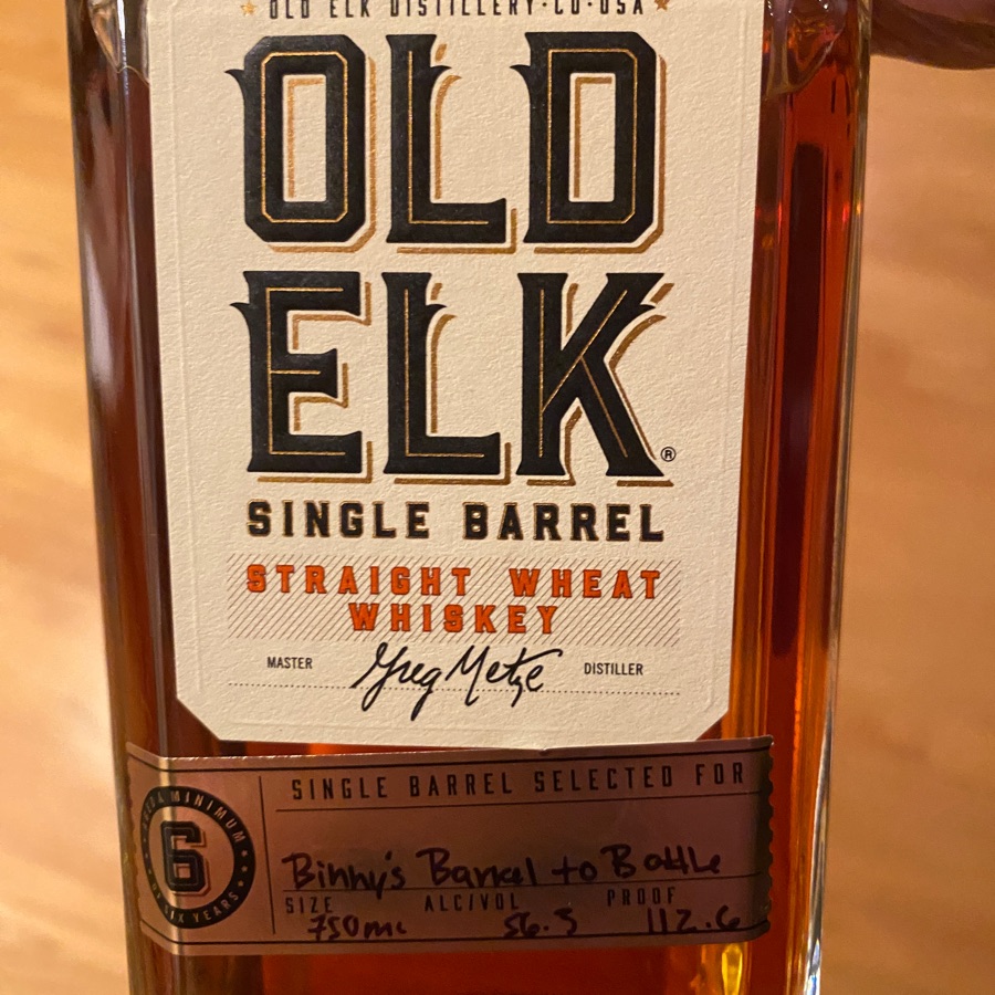 Old Elk Straight Wheat Whiskey 6yr Single Barrel Binnys