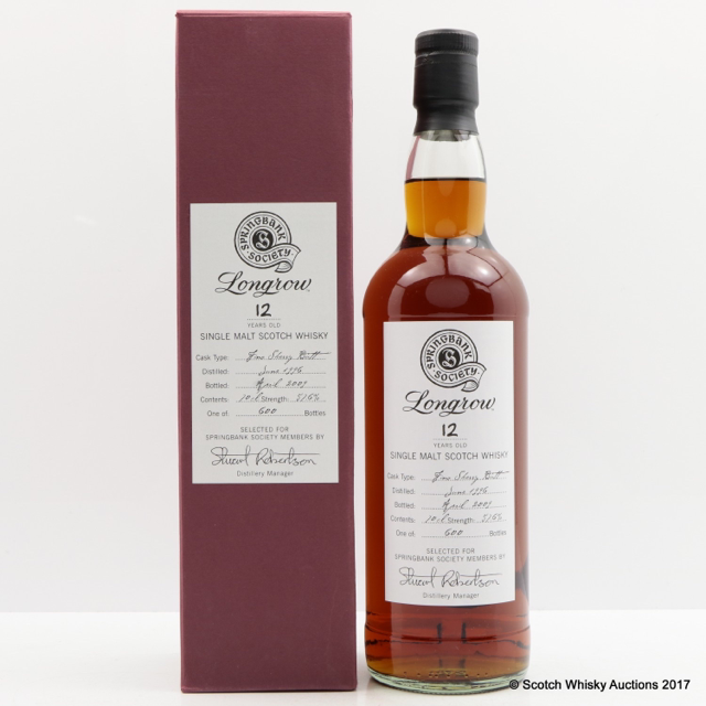 LONGROW 1996 12 YEAR OLD SPRINGBANK SOCIETY BOTTLING