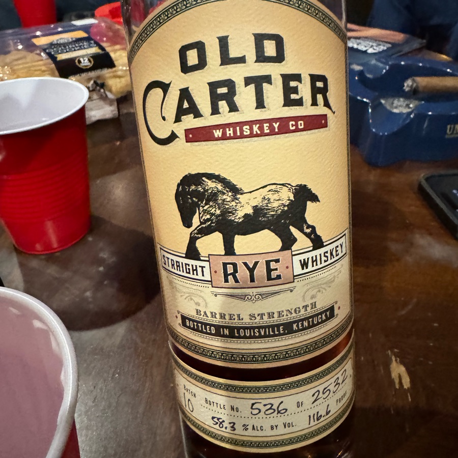 Old Carter Straight Rye Whiskey - Small Batch 10 (2022 Release)