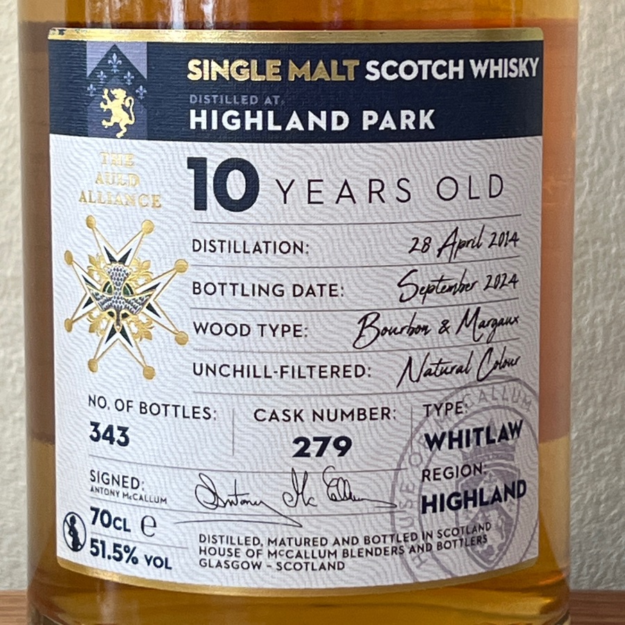 House of McCallum Vintage 10 Years Old
Distilled at Highland Park
