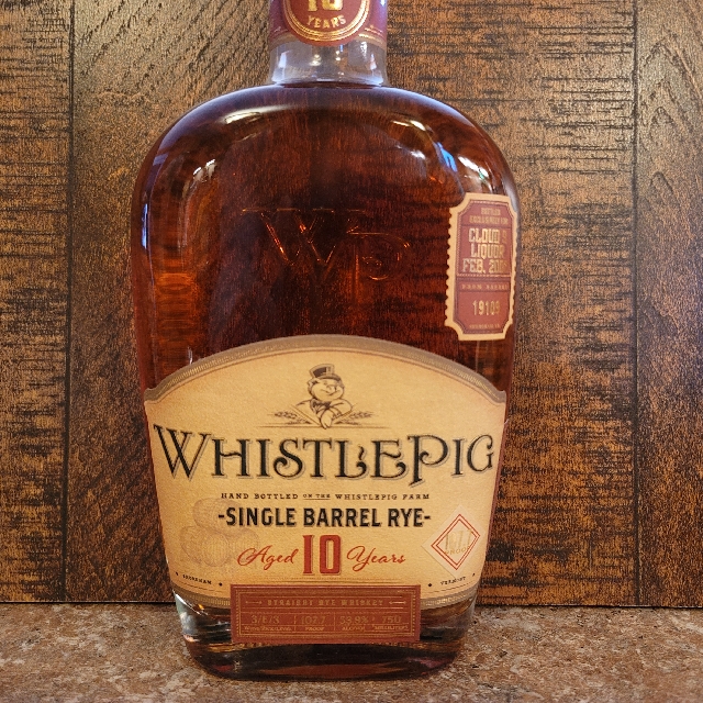 Whistlepig Single Barrel Rye 10 Year, Cloud 9 Liquor Barrel Pick, Barrel # 19109, Barreled Feb 2003, Bottled 1/19/2021 (Actually Aged 17 Years, 11 Months)