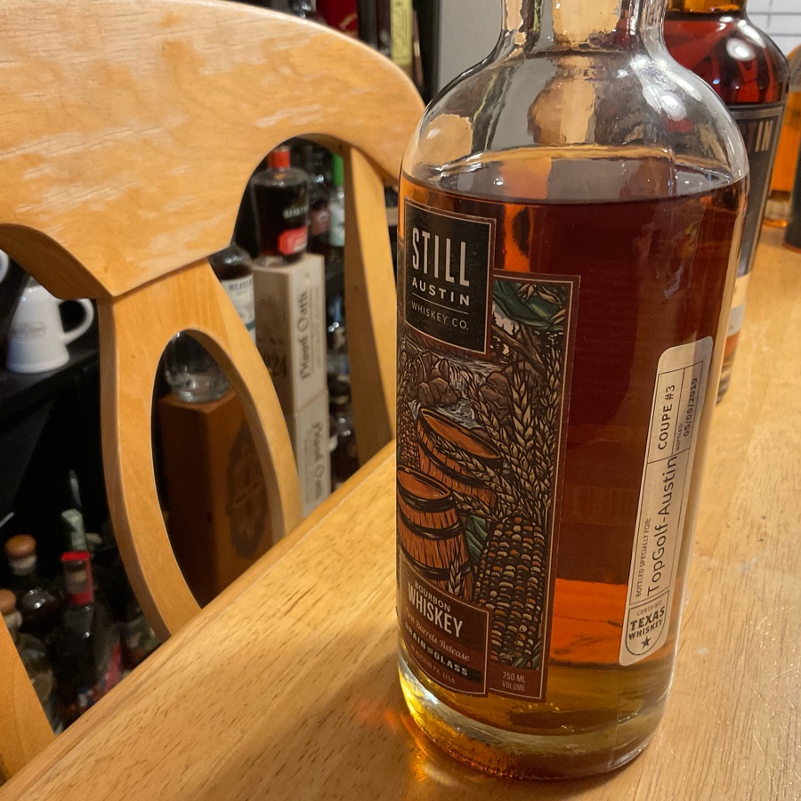 Still Austin Bourbon Whiskey First Barrels Release Grain To Glass (TopGolf-Austin Coupe #3 Bottled: 05/08/2019 Batch: 1)