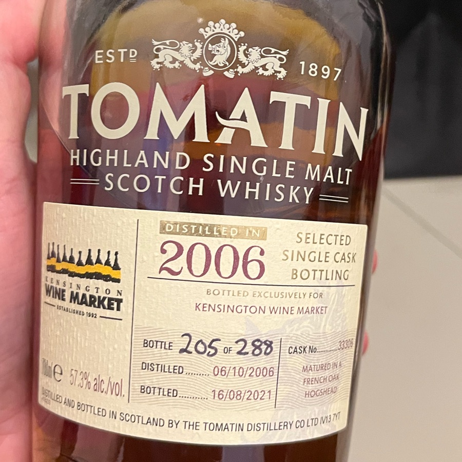 Tomatin Single Cask 2006 (Kensington Wine Market)