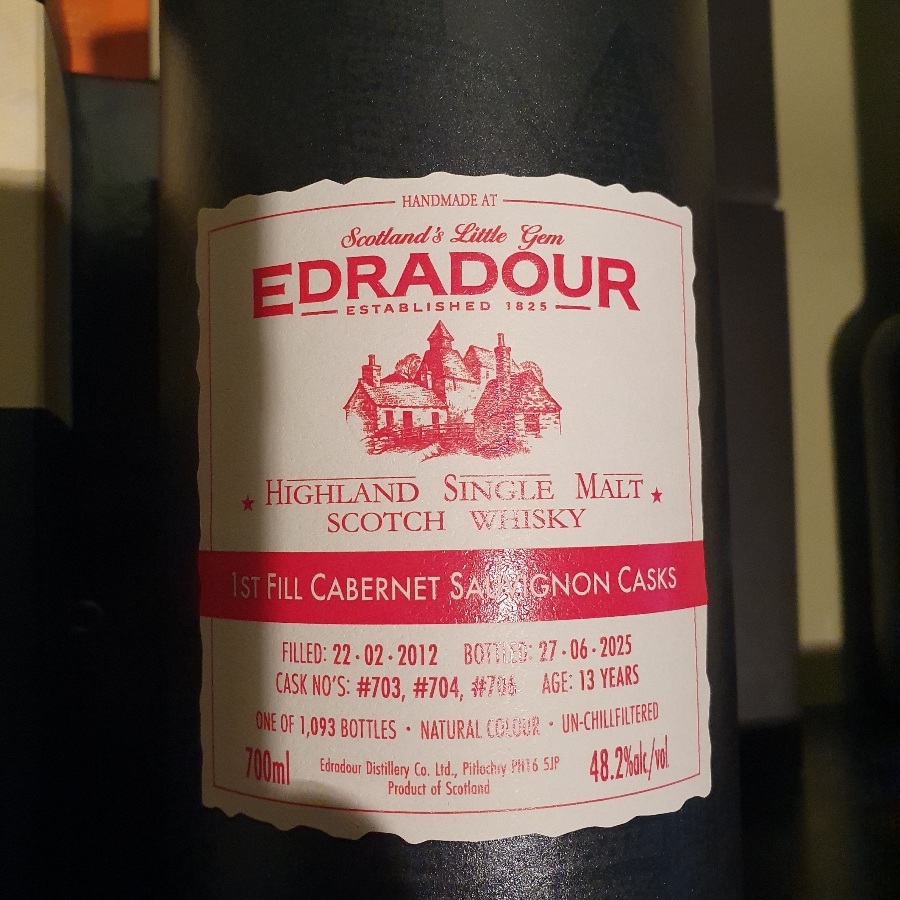 Edradour 1st fill cabernet sauvignon cask