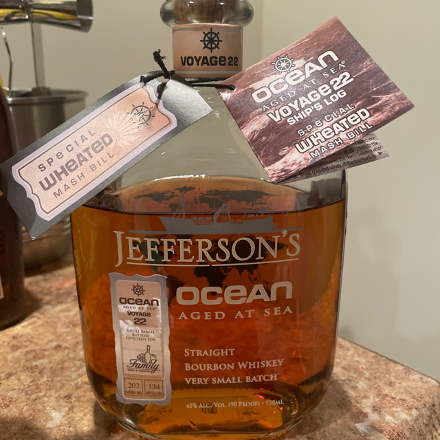 Jefferson's Single Barrel Ocean Aged at Sea Voyage 22 Special Wheated Mash Bill (Family Beer & Liquor)