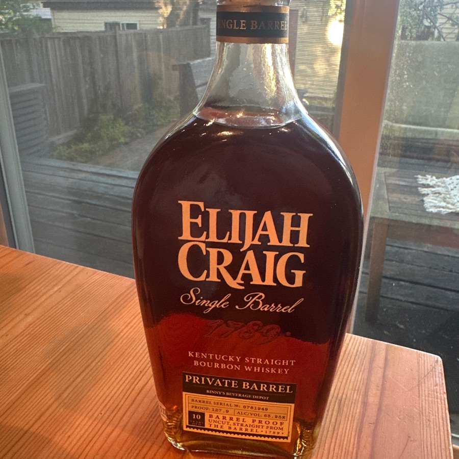 Elijah Craig Single Barrel Binny's Private Barrel No. 6781949