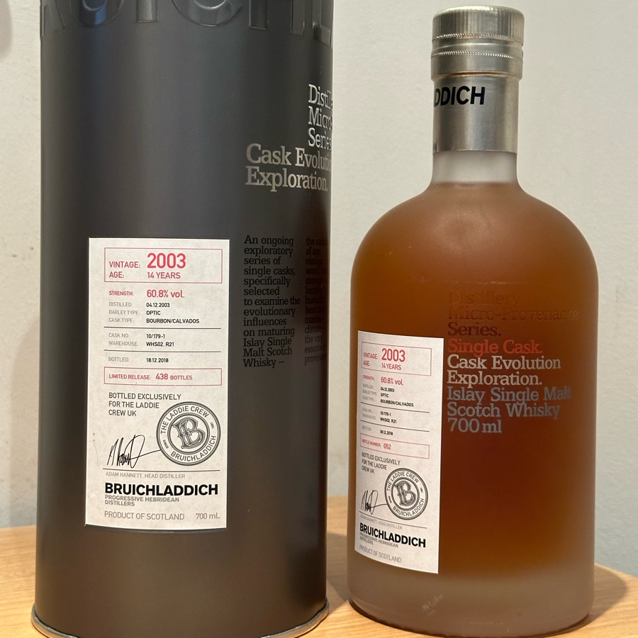 Bruichladdich Distillery Micro-Provenance Series Single Cask 2003 Calvados