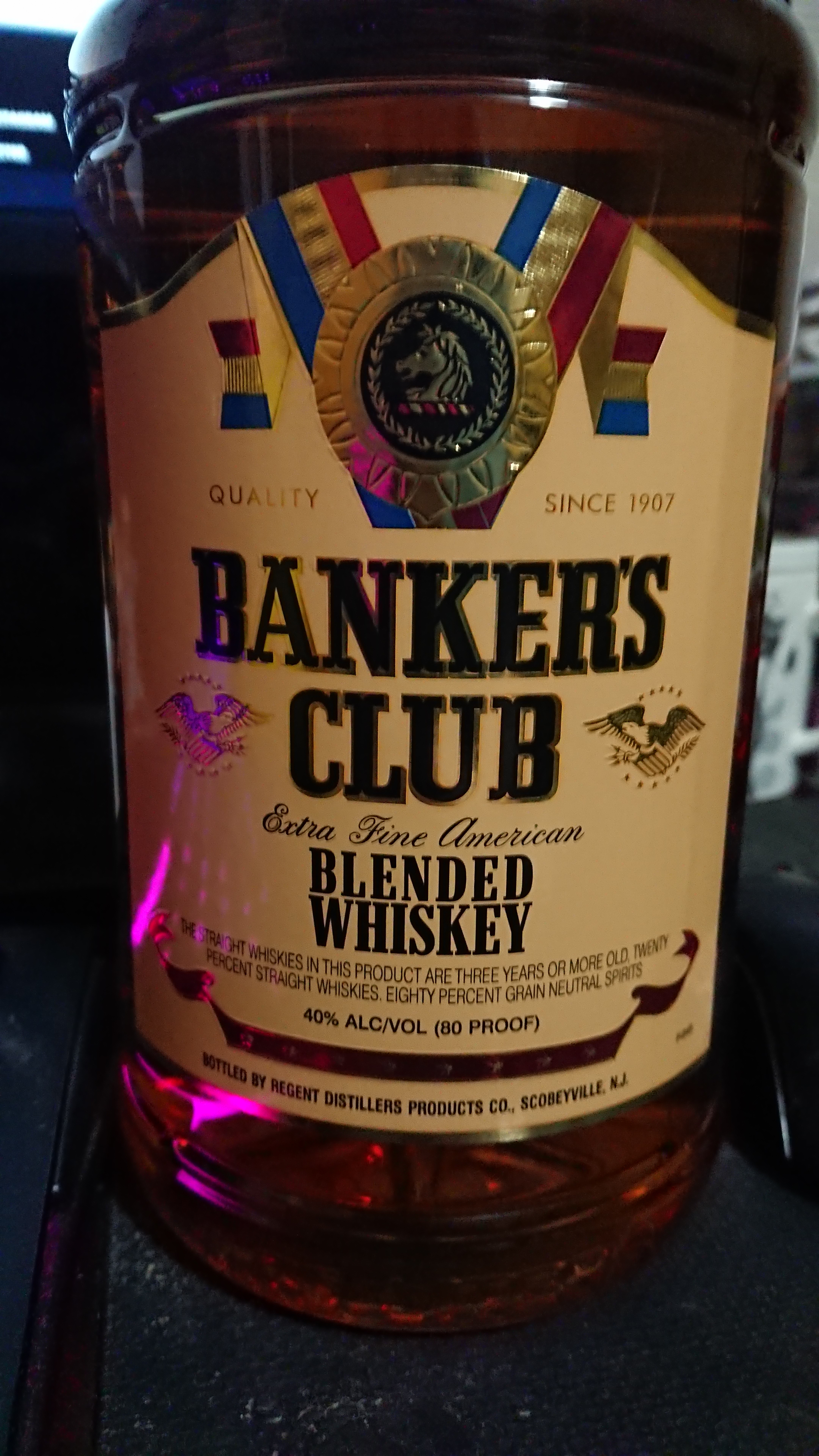 Bankers club blended whiskey