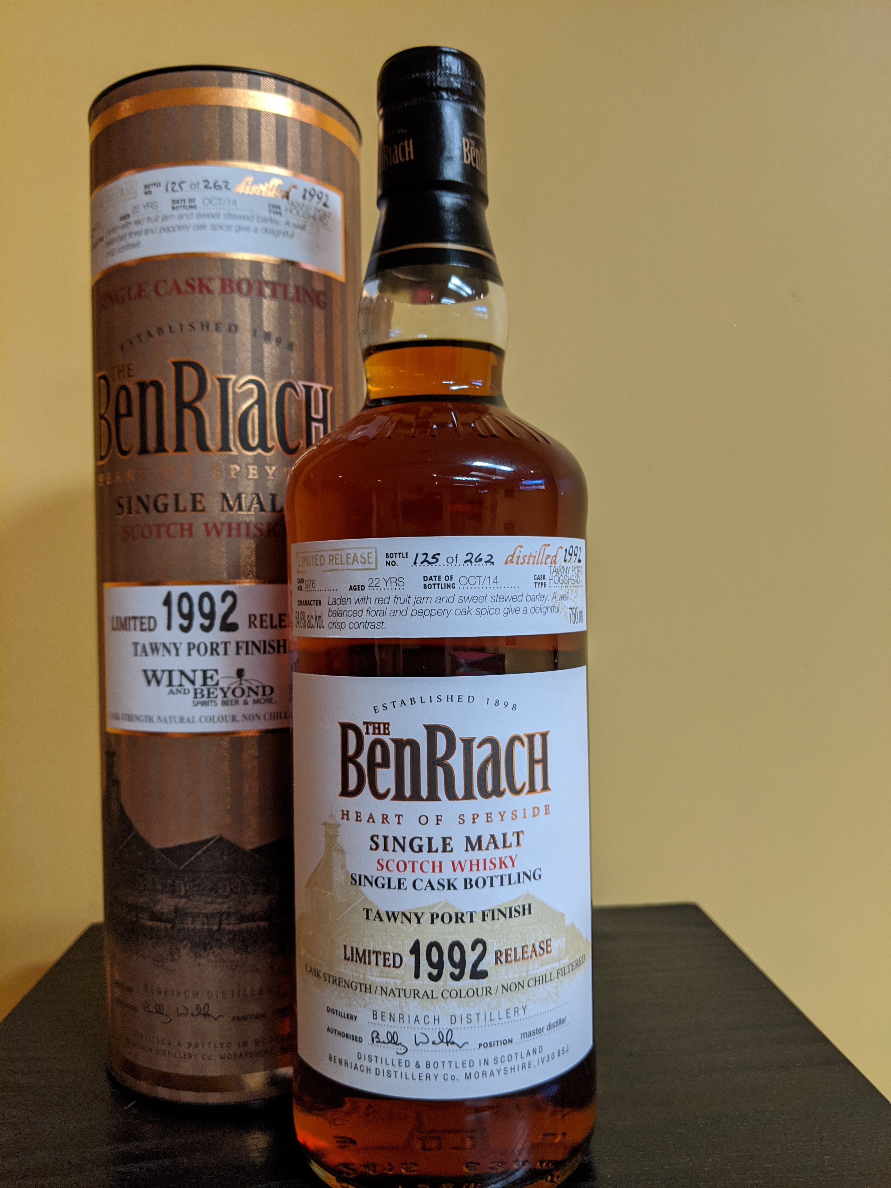Benriach single cask 1992 Tawny Port finish 22years
