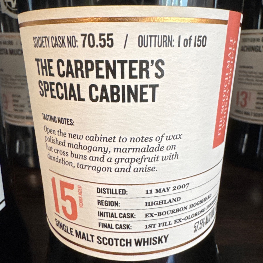 SMWS 70.55 The Carpenter's Special Cabinet (Balblair)