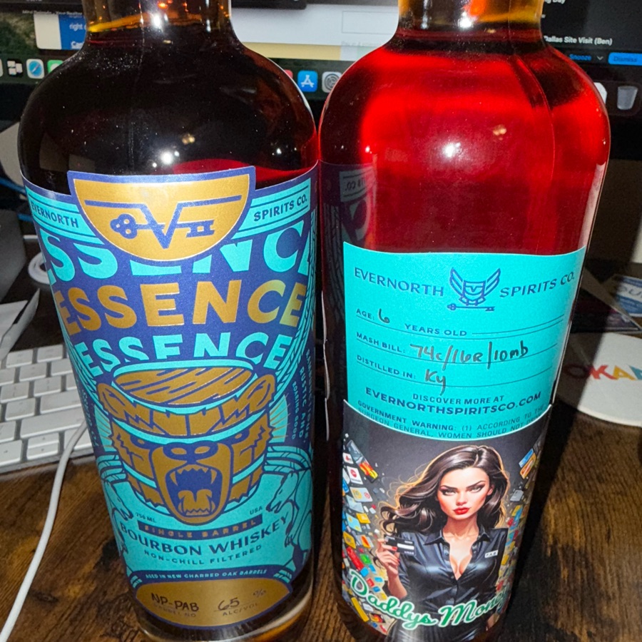 Evernorth Spirits Co. Essence Single Barrel Bourbon Whiskey Non-Chill Filtered Barrel No. NP-PAB (Daddys Money) Mash Bill: 74c/16R/10mb