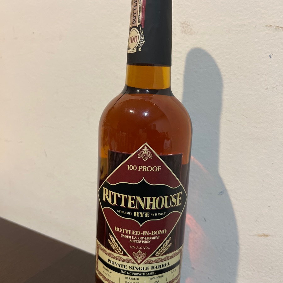 Rittenhouse Straight Rye Whiskey (Private Single Barrel - 2nd NC Private Barrel)