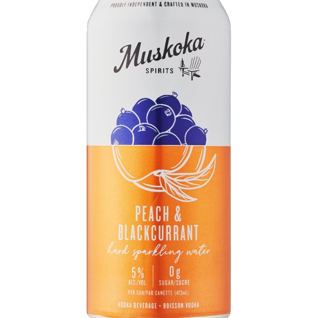 Muskoka Spirits Peach & Blackcurrant Hard Sparkling Water