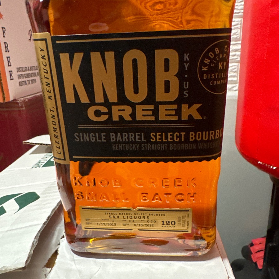 Knob Creek Single Barrel S&V Liquors