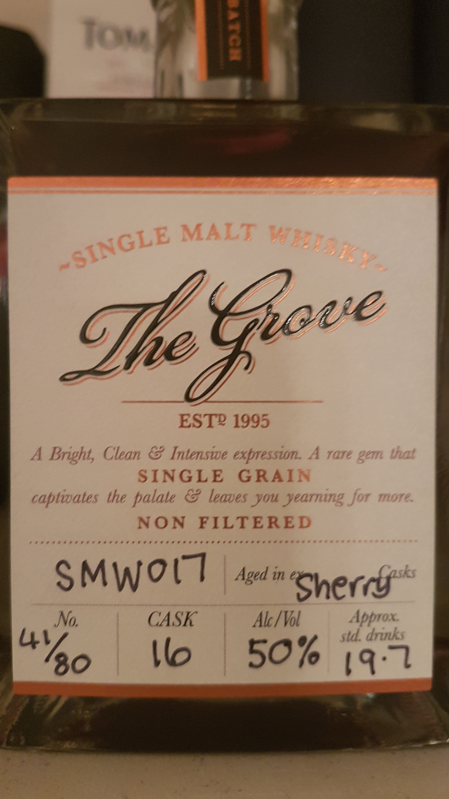 The Grove Distillery Cream Sherry Cask Whiskey