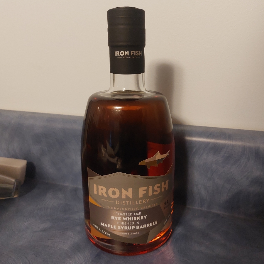 Iron Fish Toasted Oak Rye Whiskey Finished in Maple Syrup Barrels