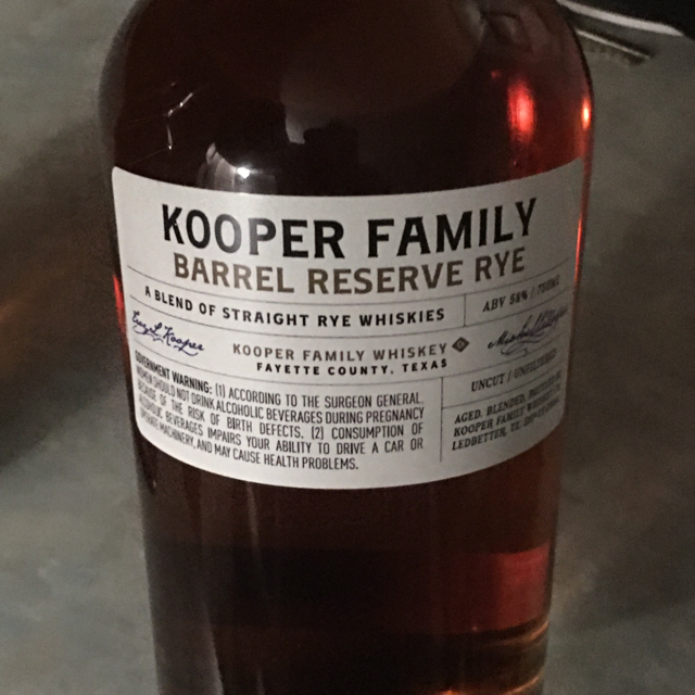 Kooper Family Barrel Reserve Rye