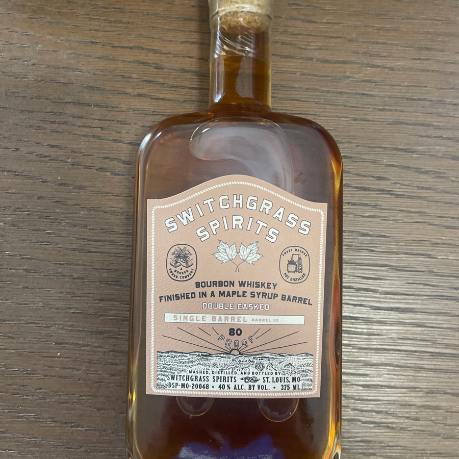 Switchgrass Spirits Bourbon Whiskey Finished in a Maple Syrup Barrel - Double Casked