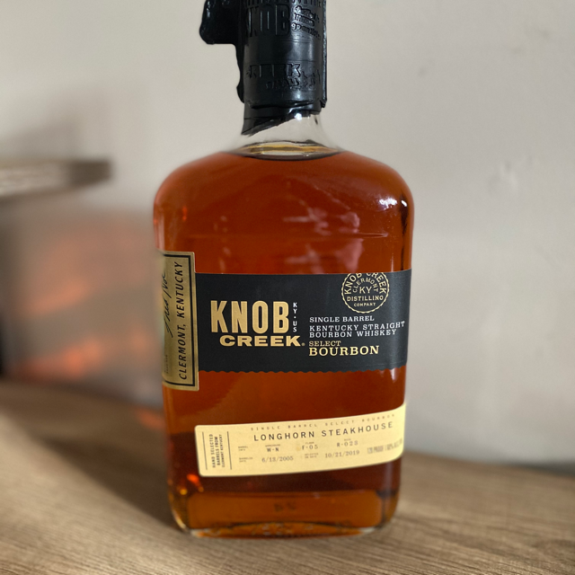 Knob Creek Single Barrel Select Bourbon Longhorn Steakhouse W-N F-05 R-023