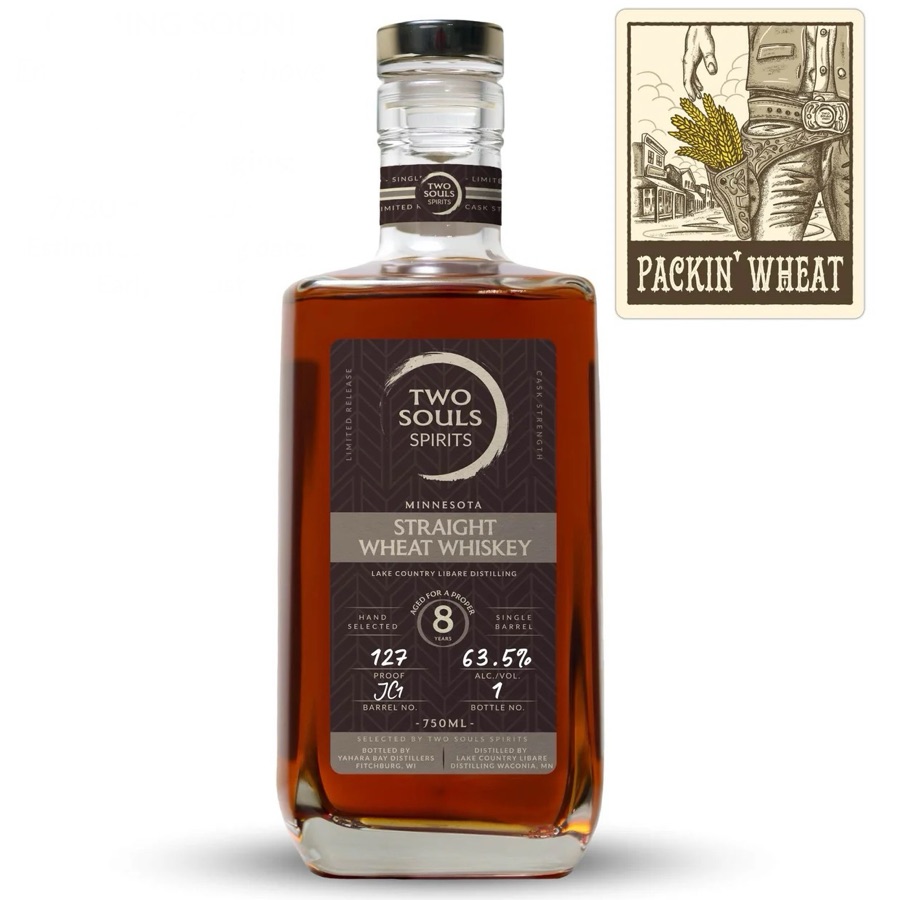 Two Souls Spirits 8-Year Minnesota Straight Wheat Whiskey Featuring J. Carver Distillery (2024)