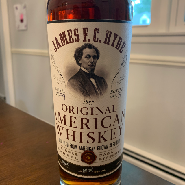 James F. C. Hyde Original American Whiskey Single Barrel Cask Strength