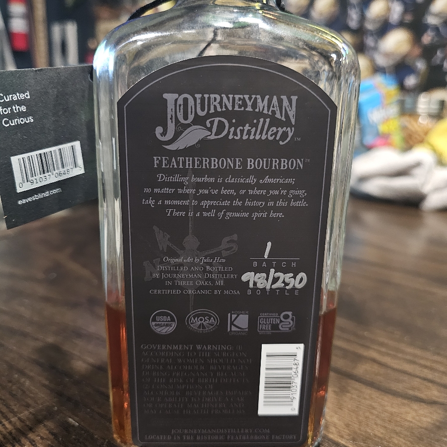 Journeyman Distillery Featherbone Bourbon Whiskey Eaves Blind