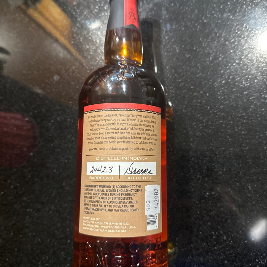 Smooth Ambler Old Scout 6yr Binny's barrel #24423 60.3%