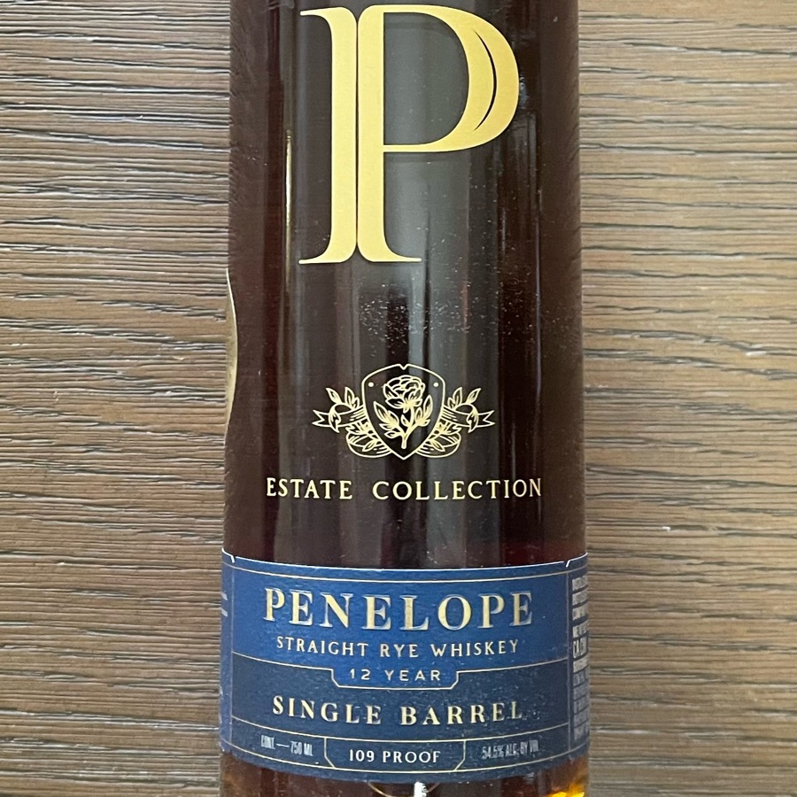 Penelope Single Barrel Estate Collection - Straight Rye Whiskey - 12 Year - Penelope Bourbon Enthusiasts