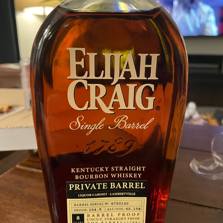 Elijah Craig Single Barrel Private Barrel (Liqour Cabinet - Lambertville)