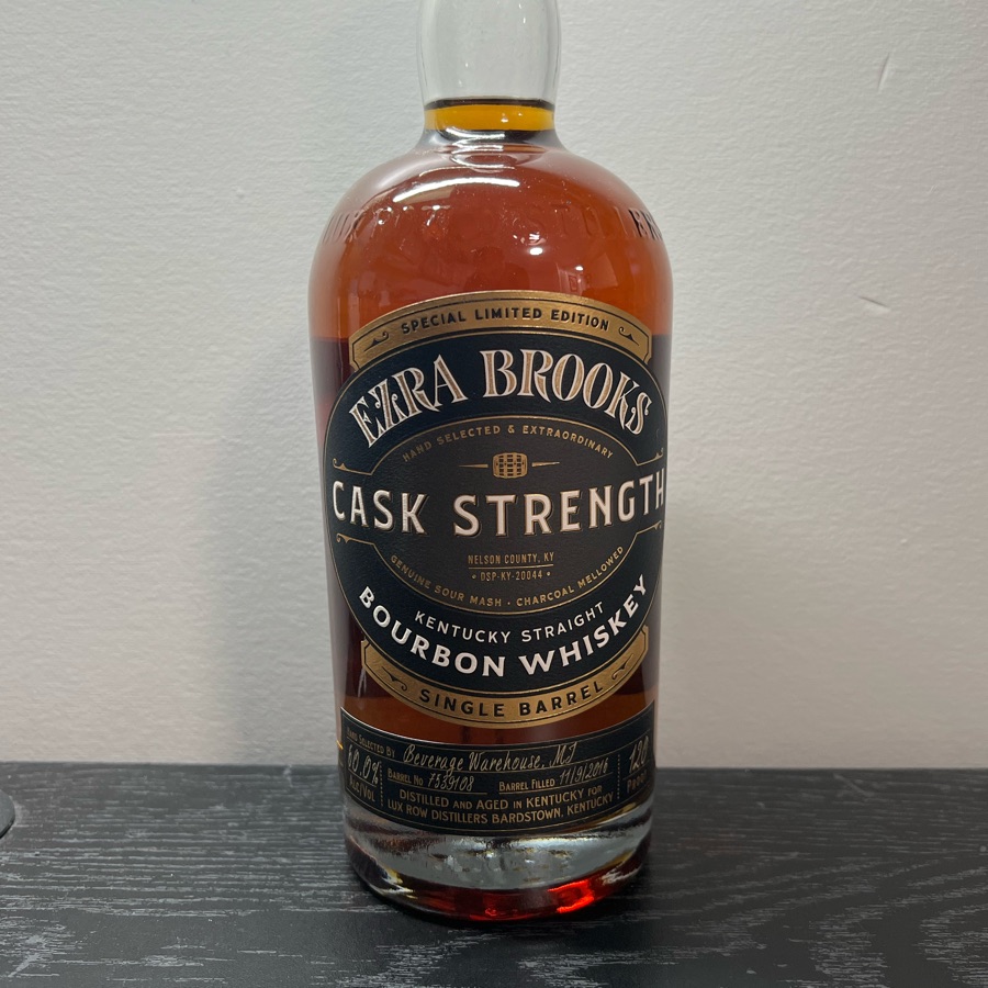 Ezra Brooks Cask Strength Single Barrel: Beverage Warehouse MJ