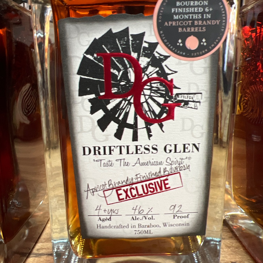 Driftless Glen Exclusive Apricot Brandy FInished Bourbon