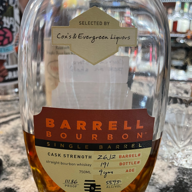 Barrell Bourbon Single Barrel #z6j2 (Cox's & Evergreen Liquors)