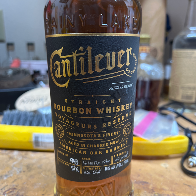 Cantilever straight bourbon whiskey voyageurs reserve