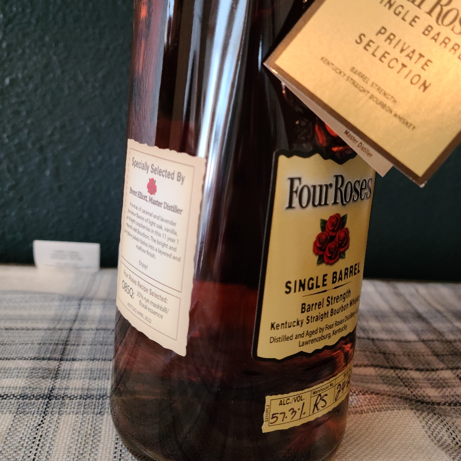 Four Roses Single Barrel Private Selection by Brent Elliot, Master Distiller
