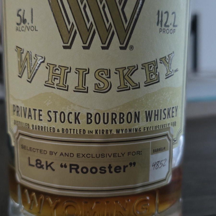 Wyoming Whiskey Private Stock Bourbon (L&K Rooster)