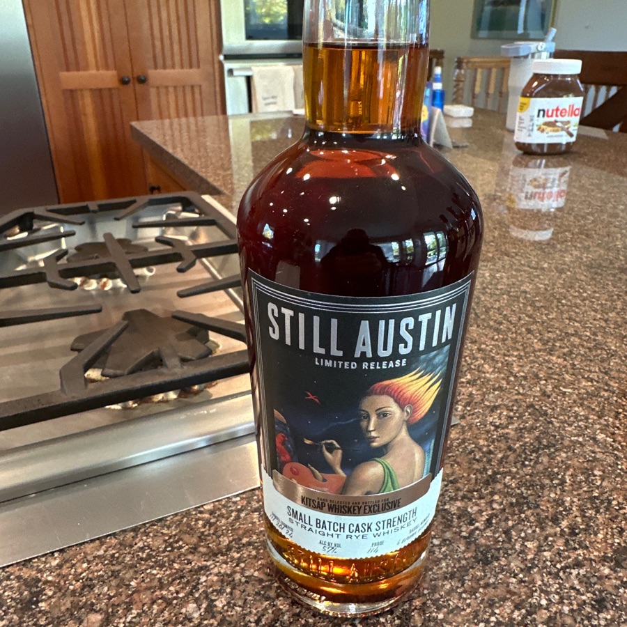 Still Austin Limited Release Small Batch (6 barrel blend) Cask Strength Straight Rye Whiskey for Kitsap Whiskey Exclusive
