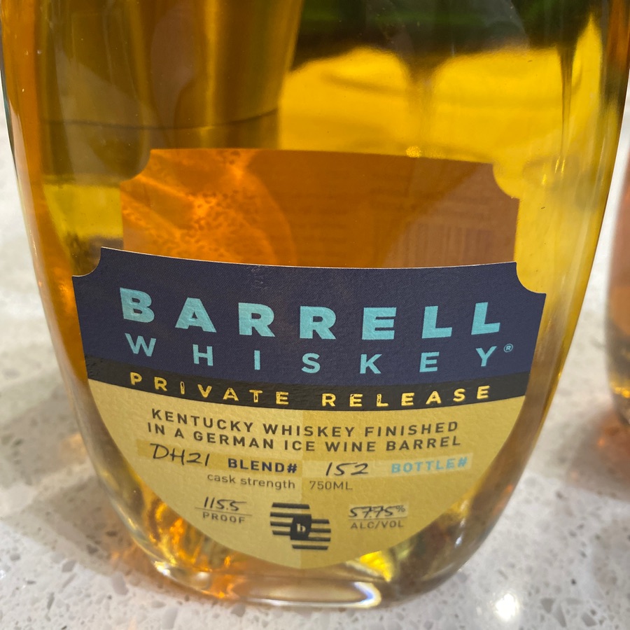 Barrell Whiskey Private Release Kentucky Whiskey Finished in a German Ice Wine Barrel DH21
