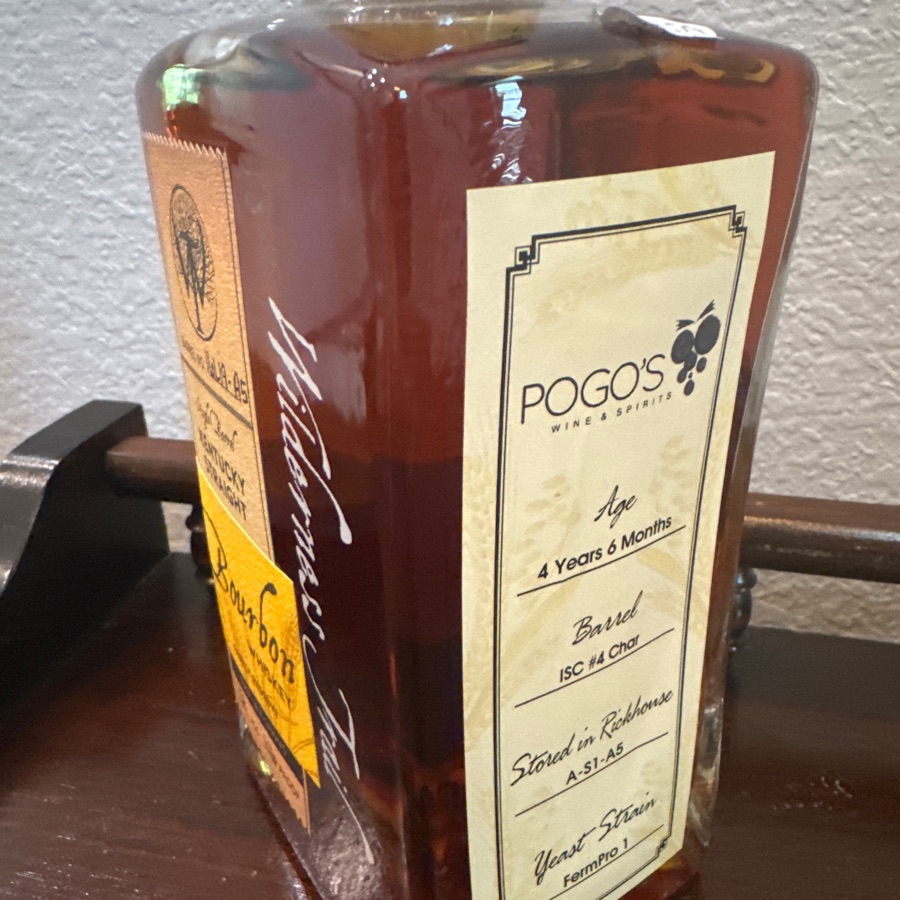 wilderness Trail, single barrel Kentucky Street bourbon whiskey - Pogo's store pic